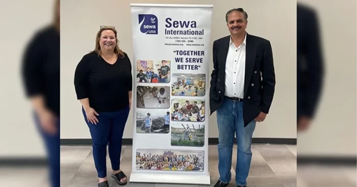 Founder and CEO, Elizabeth Gerbel, EAG and Senior Manager, Anup Bhasin, PwC (and Joint Coordinator of the SEWA International Houston Chapter) at the speaking engagement on Friday, June 16, 2023.